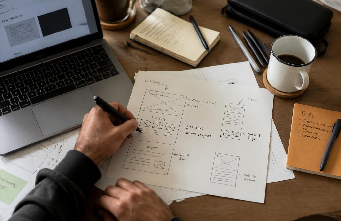Planning and sketching website wireframes