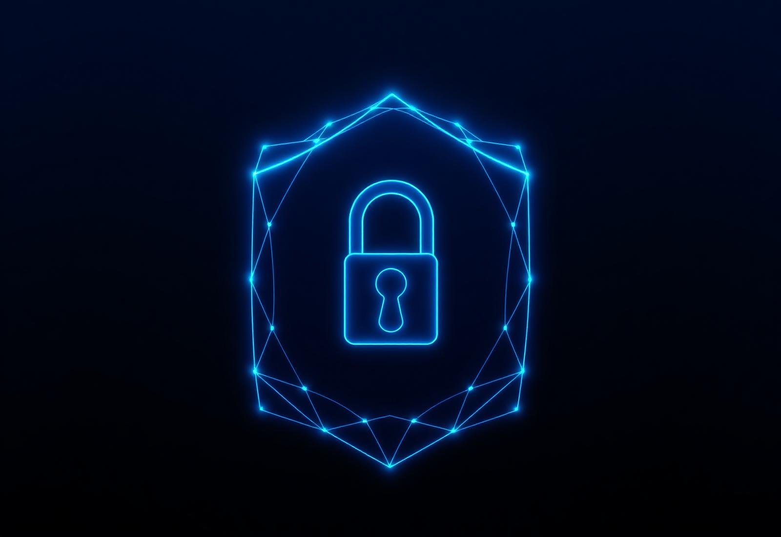 A glowing shield representing secure handling of your business data